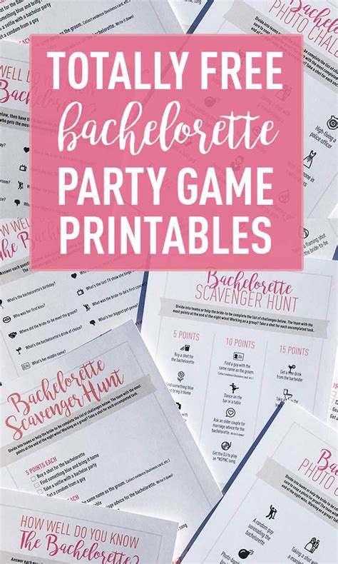 Printable Bachelorette Party Games Free