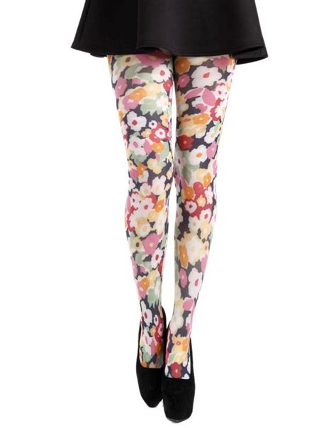 Pamela Mann Retro 60s Mod Flower Power Print Tights