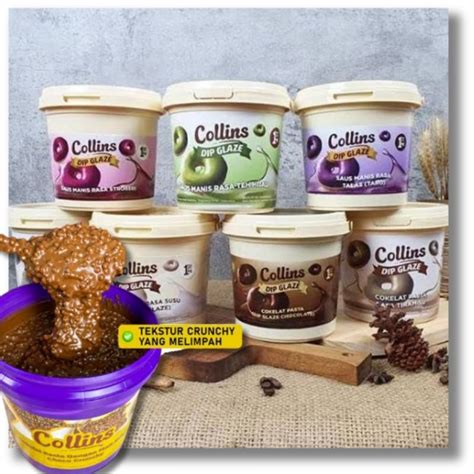 Jual Collins Dip Glaze 1 Kg Collins Choco Crunchy Coklat Taro Green