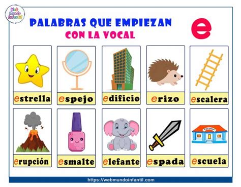 Palabras Que Empiezan Con Las Vocales Con Dibujos