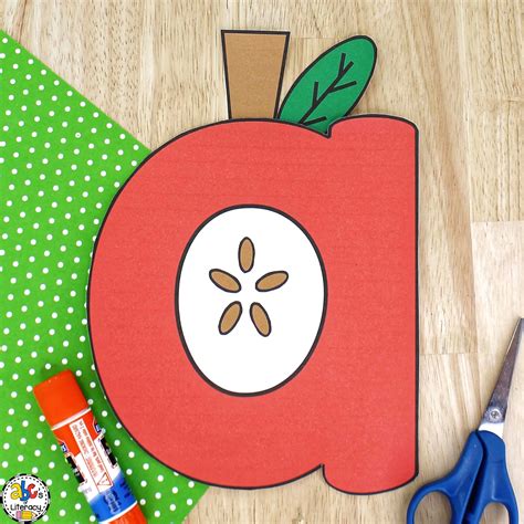 Letter a Apple Craft: Lowercase Letter Recognition Activity