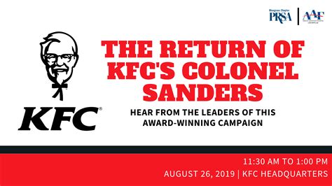 American Advertising Federation Louisville The Return Of Kfc S Colonel Sanders