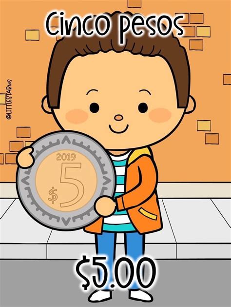 A Boy Holding A Coin With The Number Five On It S Front And Side