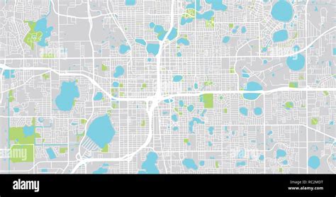 Vector Urbano Mapa De La Ciudad De Orlando Florida Estados Unidos De