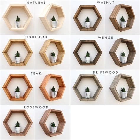 Set Of 4 Hexagon Shelves Hexagon Shelf Geometric Shelf Plant Shelf