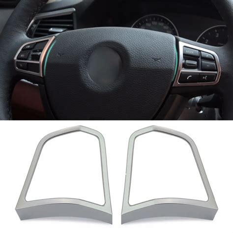 DWCX Car Styling Chrome Steering Wheel Switch Cover Trim For BMW 5