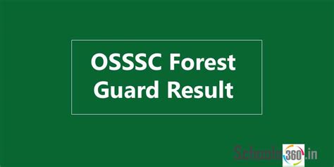 OSSSC Forest Guard Results 2024 Odisha CRE 2024 Result