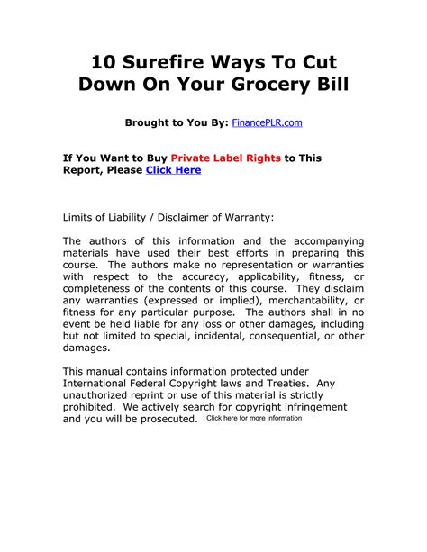 10 surefire ways to cut down on your grocery bill-ch | PDF