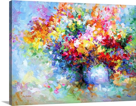 Colorful Vase Of Flowers Wall Art, Canvas Prints, Framed Prints, Wall ...