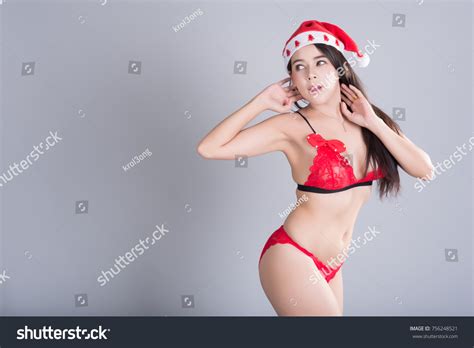 Sexy Woman Red Bikini Christmas Theme Stock Photo 756248521 Shutterstock