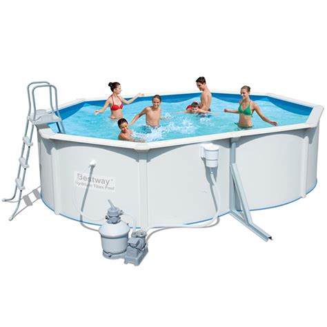 Стальной бассейн Bestway 488 см х 366 см х 122 см, 16030 л - РН+пул
