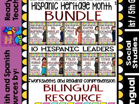 Hispanic Heritage Month Bundle Worksheets And Readings Bilingual