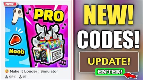 NEW WORKING CODES FOR MAKE IT LOUDER SIMULATOR ROBLOX CODES FOR