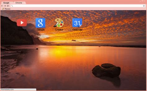 Sunset At The Beach Chrome Theme ThemeBeta