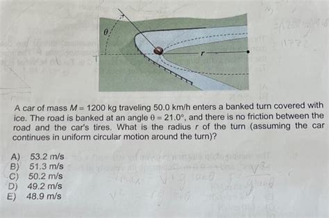 Solved A Car Of Mass M Kg Traveling Km H Enters A Chegg