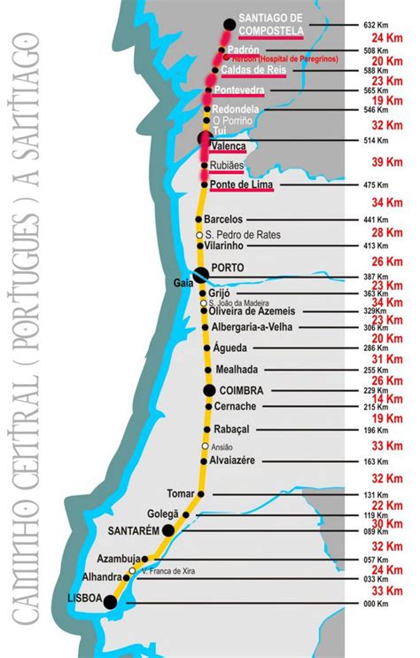 My Camino Portugués Stages Map From Barcelona To Santiago