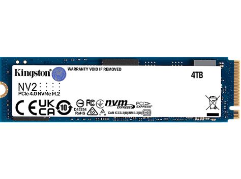 KINGSTON SSD 4TB M.2 PCI-E NVMe GEN4 NV2 retail, 4 TB, SSD, 2 Zoll ...