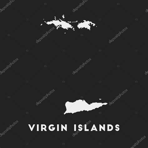 Icono de Islas Vírgenes Mapa de la isla sobre fondo oscuro Elegante