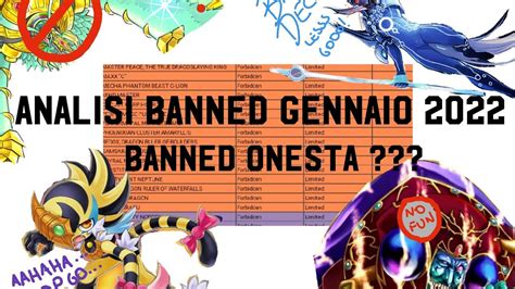 Ban List Analysis Analisi Banned Gennaio Youtube