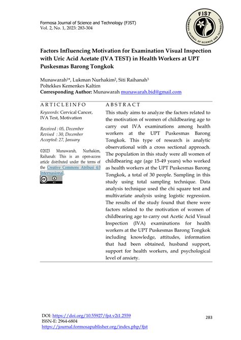 PDF Factors Influencing Motivation For Examination Visual Inspection