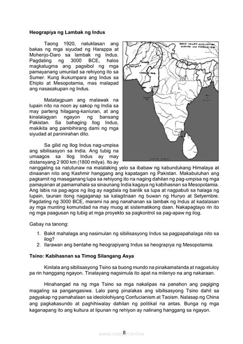 Araling Panlipunan Modyul Heograpiya Sa Pagbuo At Pag Unlad Ng Mga