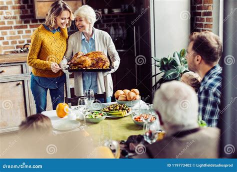 Thanksgiving Dinner Turkey Carving Stock Photo