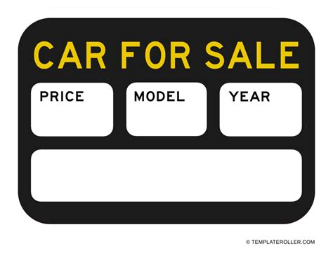 Free Car For Sale Sign Templates Customize Download And Print Pdf