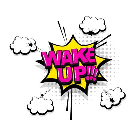 Premium Vector Wake Up Comic Text Sound Effects Pop Art Style Vector