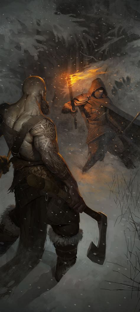 god  war  video game artwork google pixel  hd