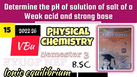 Vbu Sem Chemistry Vidya Guess Question Answer Determine The Ph Of