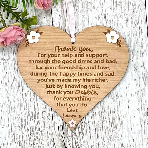 Thank You Gift Personalised Friends Plaque Best Friend - Etsy