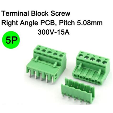 Jual 5p Plugable Terminal Block 5 Pin Right Angle 90 Degree Siku L