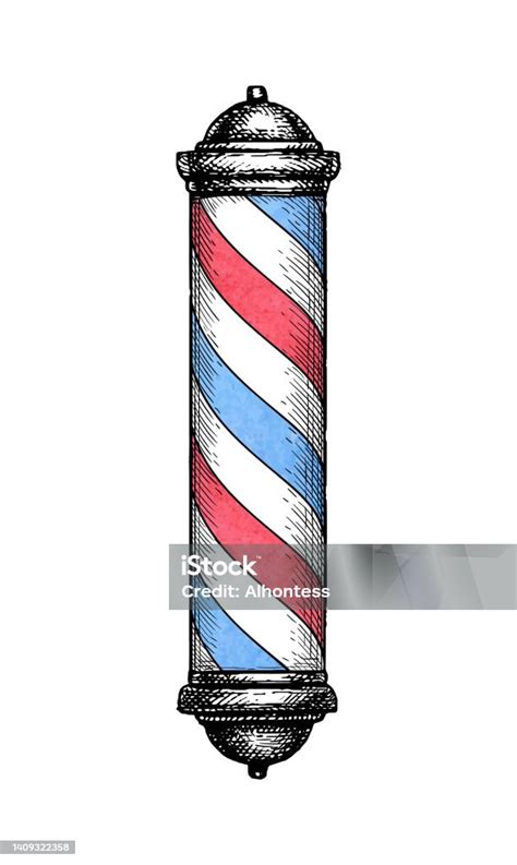 Barber Shop Pole Stock Illustration Download Image Now Barbers Pole Drawing Art Product