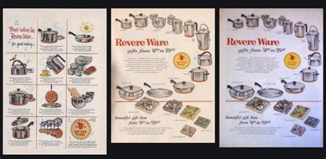 Vintage Revere Ware Pots And Pans Revere Ware Cookware