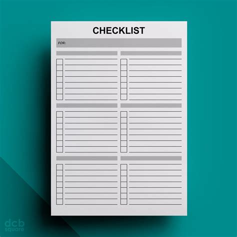 Free Printable Editable Checklist