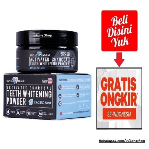 Jual Denta Secret Activated Charcoal Teeth Whitening Powder Activ