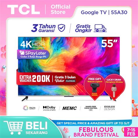 Jual Tcl Inch Smart Tv K Uhd Dolby Vision Atmos Memc