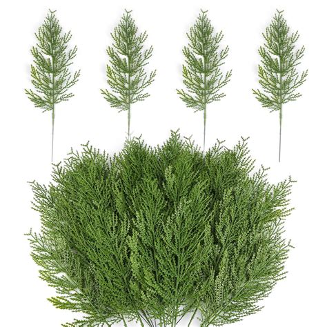 Hananona Artificial Pine Branches 40 Pcs Christmas Faux Cedar Stems