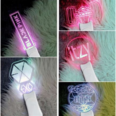 Jual Lightstick Fanmade Multi Colour Handle Putih Bisa Custom Kpop