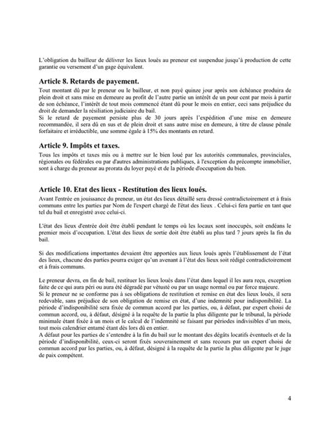 Model De Bail Portant Sur La R Sidence Principale Doc Pdf Page