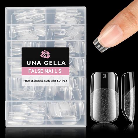 Amazon UNA GELLA Short Square Nail Tips 312pcs Square Fake Nails