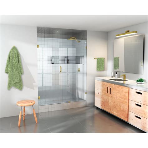 Glass Warehouse 48 5 In X 78 In Frameless Pivot Wall Hinged Shower