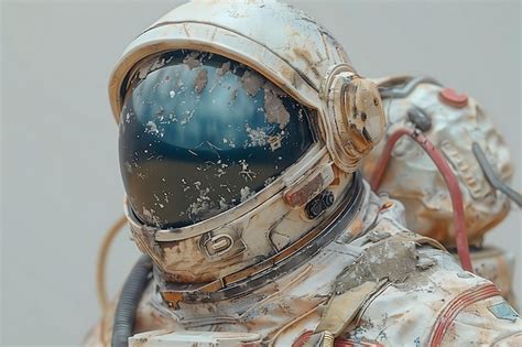 Premium Photo | Close Up of a Space Suit With Helmet On