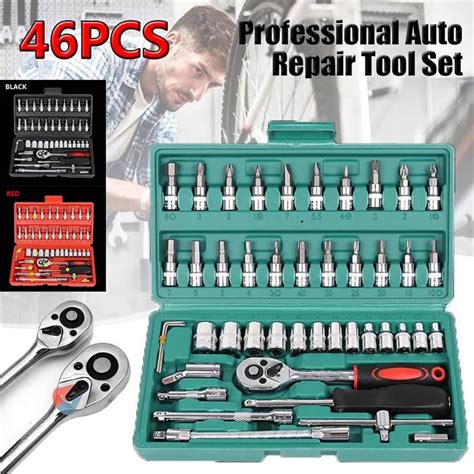 Набор насадок с быстрой трещоткой, корпусной гаечный ключ, ремонтный ...