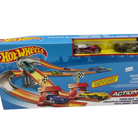 Hot Wheels Action Turbo Race Track Set Drop Down Challenge 380x185