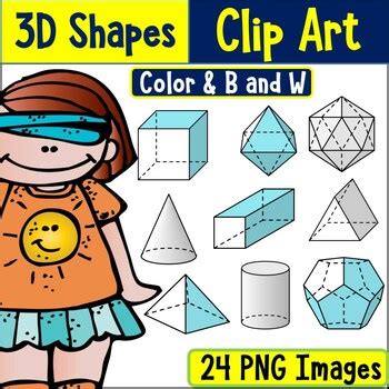 3D Shapes Clip Art by Miss Kindergarten Fun | TPT