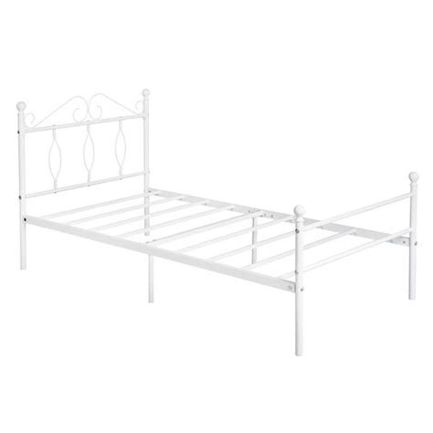 Homy Casa Dandy White Metal Frame Twin Size Platform Bed DANDY TWIN ...