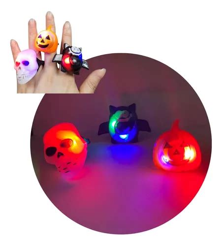 Anillos Led Luminosos Halloween X 5 Unidad Cotillon Calabaza MercadoLibre