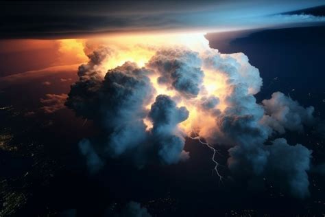 Thundercloud lightning energy. Generate AI