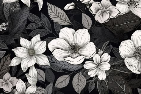 Black Wallpaper White Flowers - Infoupdate.org